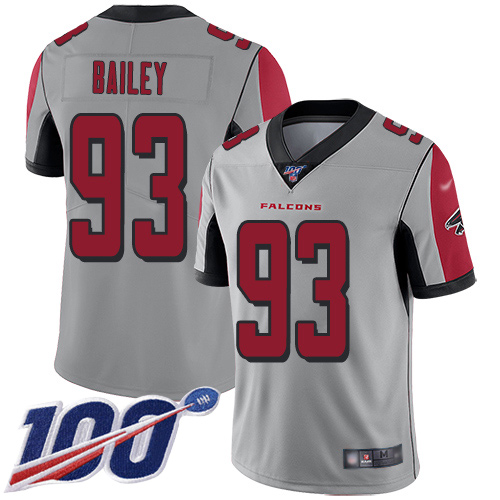 Atlanta Falcons Limited Silver Men Allen Bailey Jersey NFL Football #93 100th Season Inverted Legend->youth nfl jersey->Youth Jersey